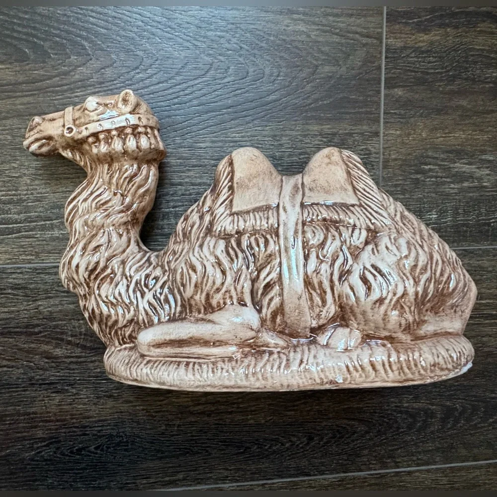 Pack Camel Nativity Christmas Sitting Glazed Ceramic Desert 1970s Holland Mold